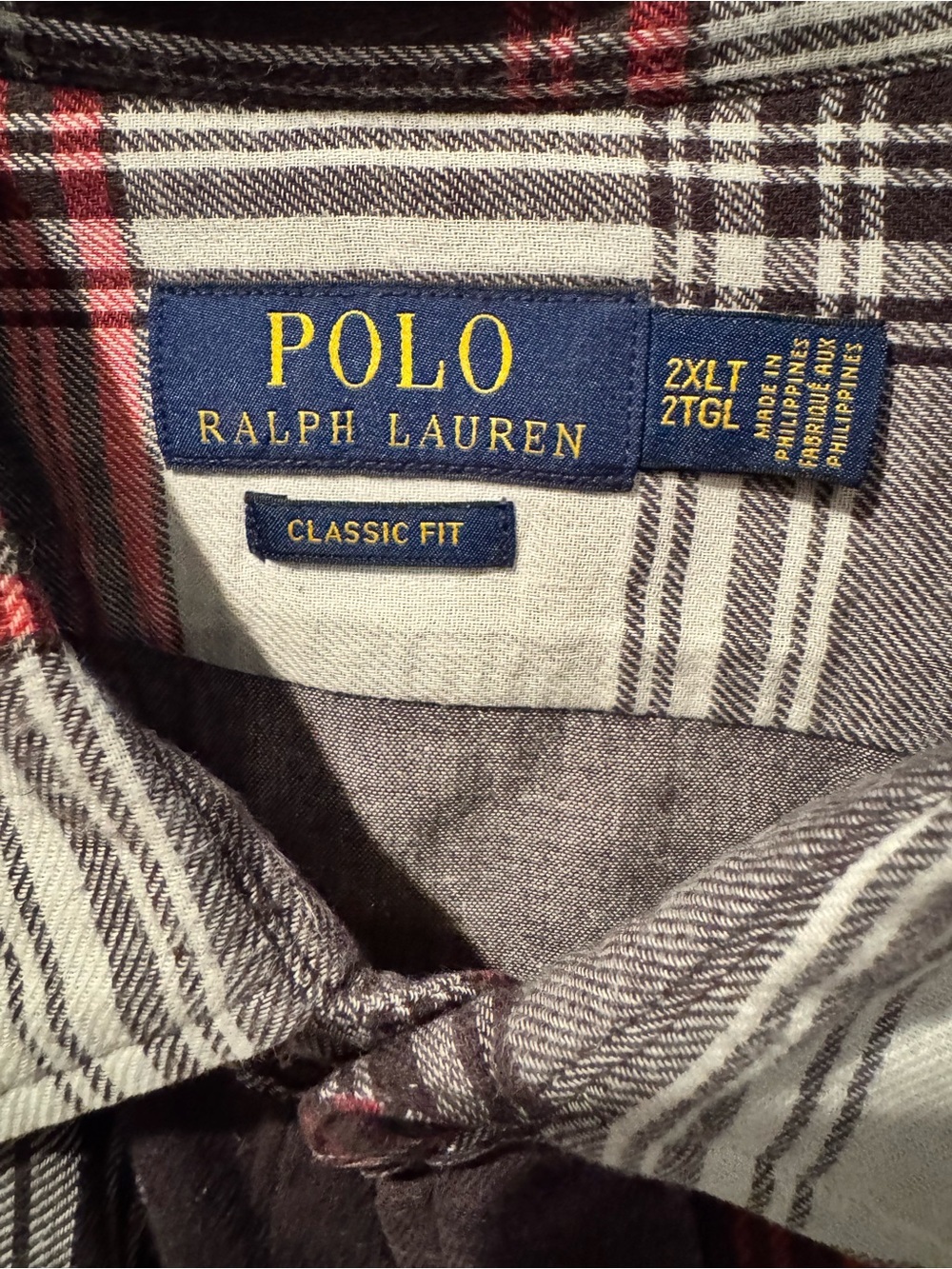 Polo by Ralph Lauren Black, White & Red Plaid Button-Down Shirt - Picture 2 of 3
